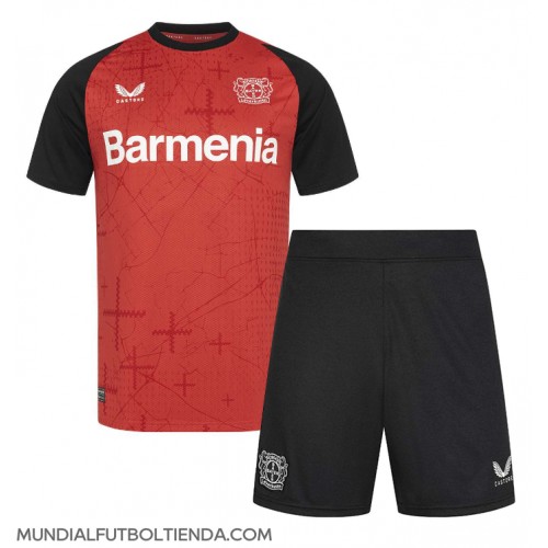 Camiseta Bayer Leverkusen Primera Equipación Replica 2024-25 para niños mangas cortas (+ Pantalones cortos)